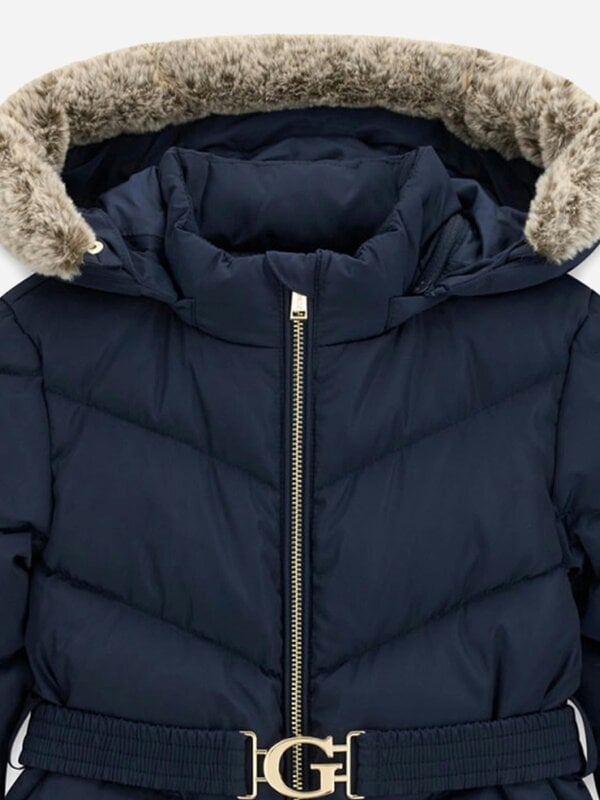Guess Girls Hooded Puffer Jacket in Navy