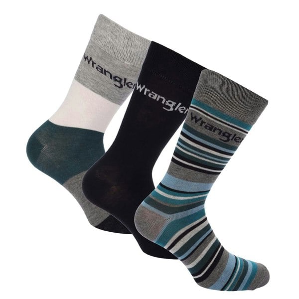 Wrangler Unisex Adult Socks (Pack of 3) - Grey/Multicoloured
