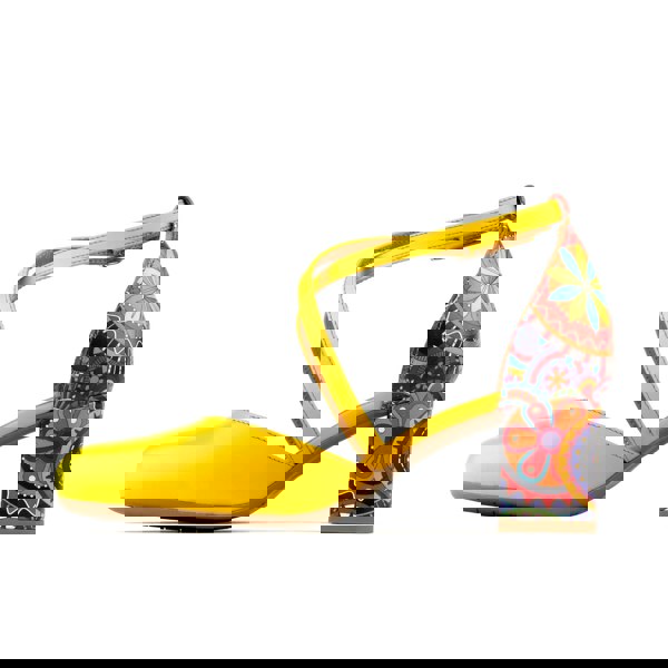 Embassy London Dannii - Yellow Signature - Women's 2.4 inch block heel closed toe leather sandal
