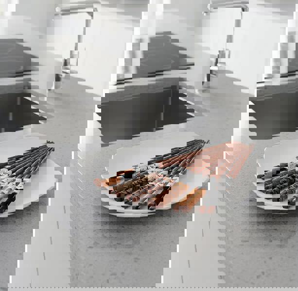 Anygleam Brown 6pairs Wooden Chopsticks Reusable Kitchen Tableware