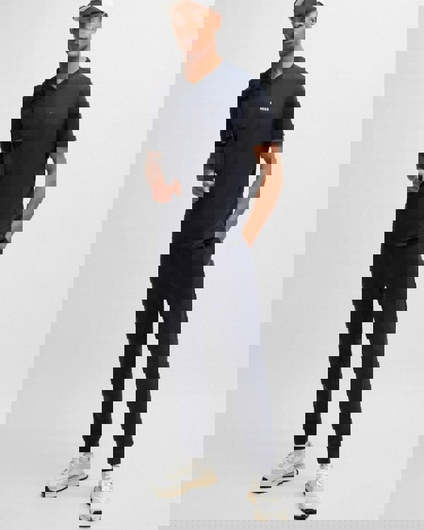 BOSS Green Tee V Mens Stretch Cotton V-Neck T-Shirt - Dark Blue 402