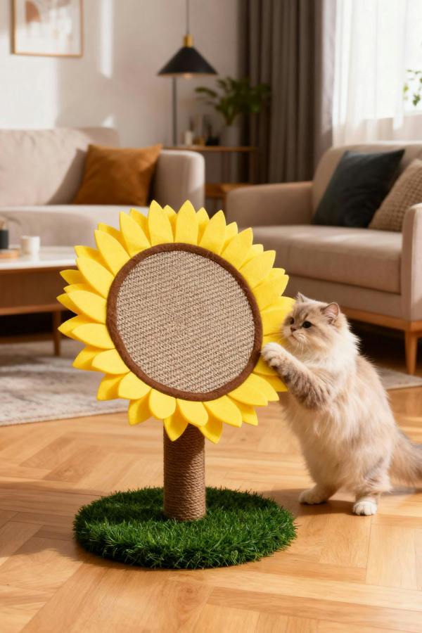 Sunflower Cat Tree, Indoor Interactive Furniture