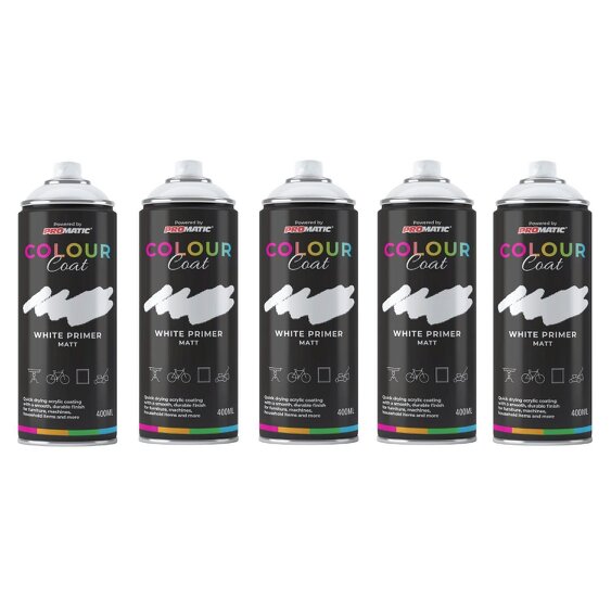 Colour Coat 5X White Primer Matt Spray Paint 400ml