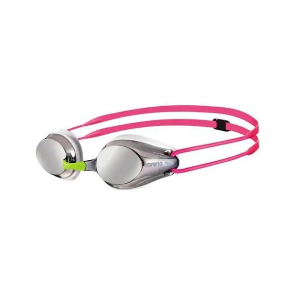 Arena Tracks Junior Mirror Goggle in sleek silver and pink