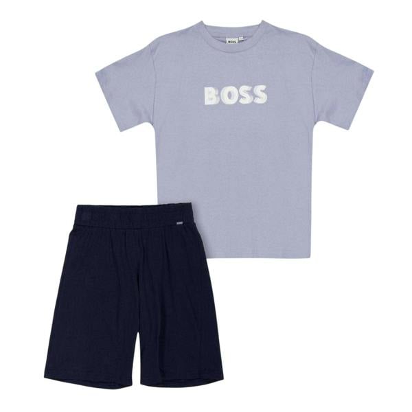 Boss Boys Logo T-Shirt & Shorts Set - Navy - 