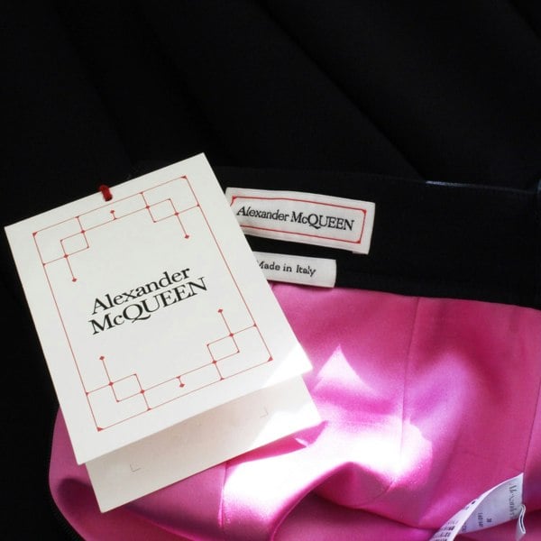 Alexander McQueen black pink peplum hem skirt 
