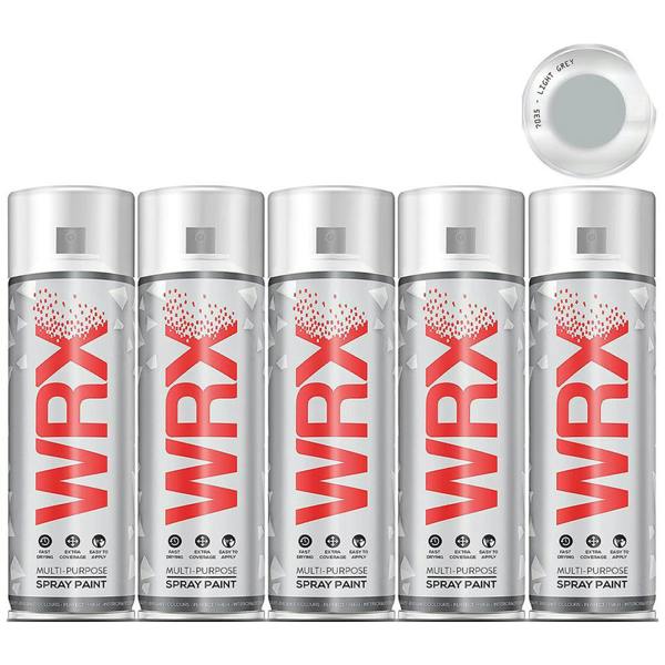 WRX 5X WRX Flat Light Grey Spray Paint 400ml