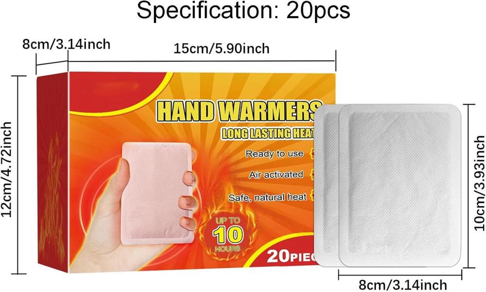 Dyzi 10pcs Winter Warm Patch Hand Warmer Self-Heating Outdoor Heat
