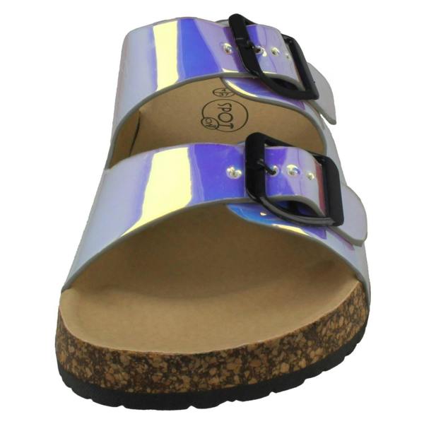Spot On Ladies Spot On Holographic Sandals F00227