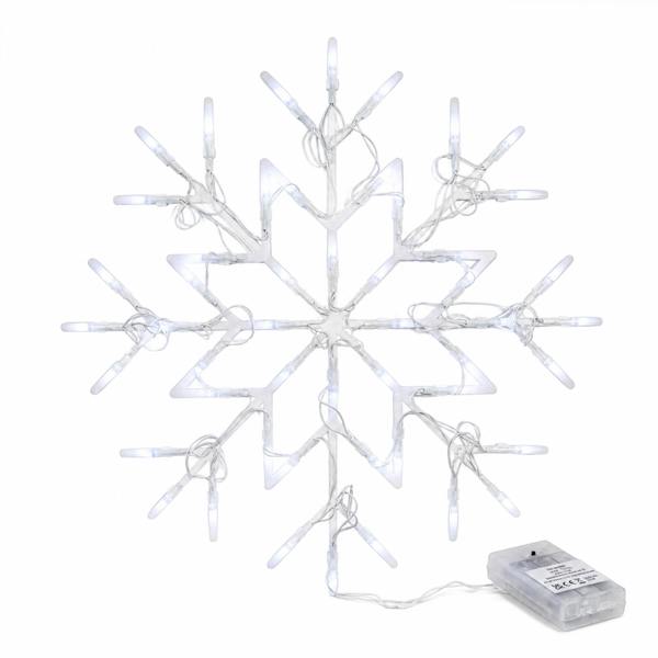Samuel Alexander 34cm Battery Operated Light up Christmas Snowflake with White LEDs
