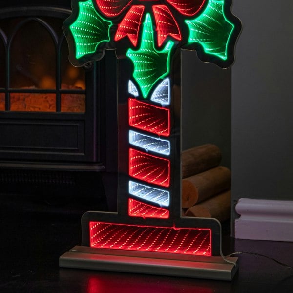 Samuel Alexander 90cm Light up Santa Stop Here Sign Christmas Infinity Decoration with LEDs