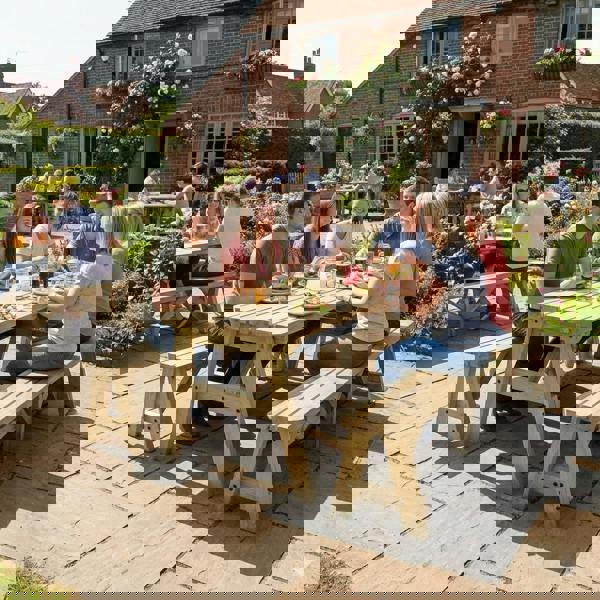 Arbor Garden Solutions Victoria Rounded Picnic Table and Benches Set