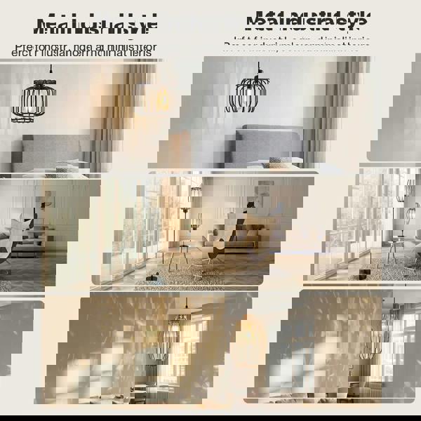 Emitto Ceiling Light Shade Easy Fit Pendant Lampshade Woven Metal Glass E27 B22