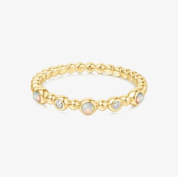 Ania Haie Sunny Sparkler 14ct Gold Plated Multi Stone Beaded Ring R064-05G