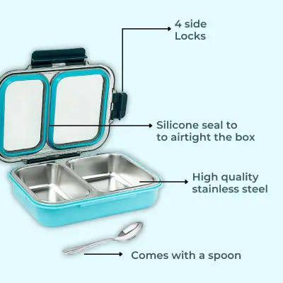 Avifresh Trio Insulated SS Lunch Box -Light Blue