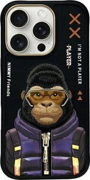Nimmy Friends Cool & Cute 2.0 Gorilla Case for iPhone 16 Pro Max 6.9" Black - N-KM-iP16-Pro-Max-016