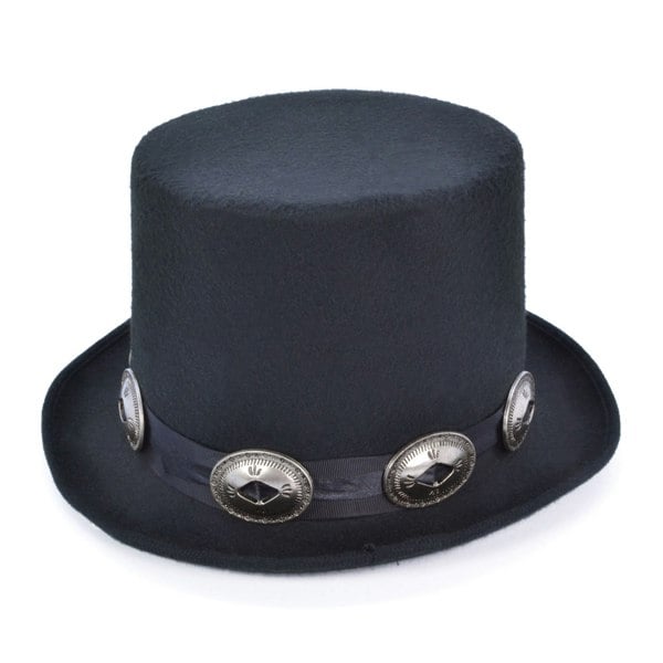 Bristol Novelty Unisex Adults Rocker Style Top Hat - Black