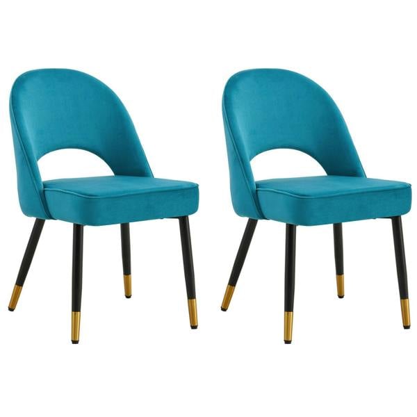 HYGRAD BUILT TO SURVIVE Padded Velvet Dining Chairs with Black Legs – Set of 2 | HYGRAD®