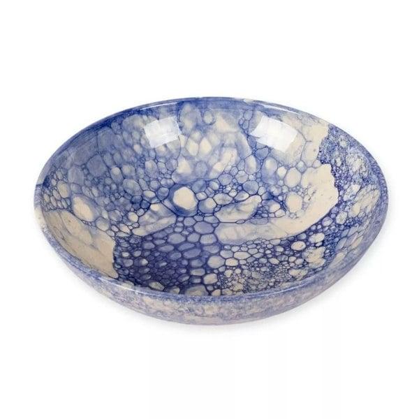 Burbujas Ceramic Large Blue Bowl
