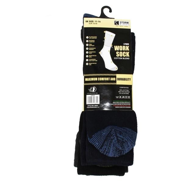 Storm Ridge Mens Storm Ridge Cotton Blend Work Socks Pack of 3 SK631
