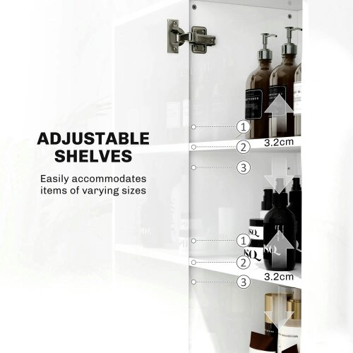 Wyld Haus Valatti Freestanding Tall Bathroom Storage Cabinet With Adjustable Shelves And Double Doors