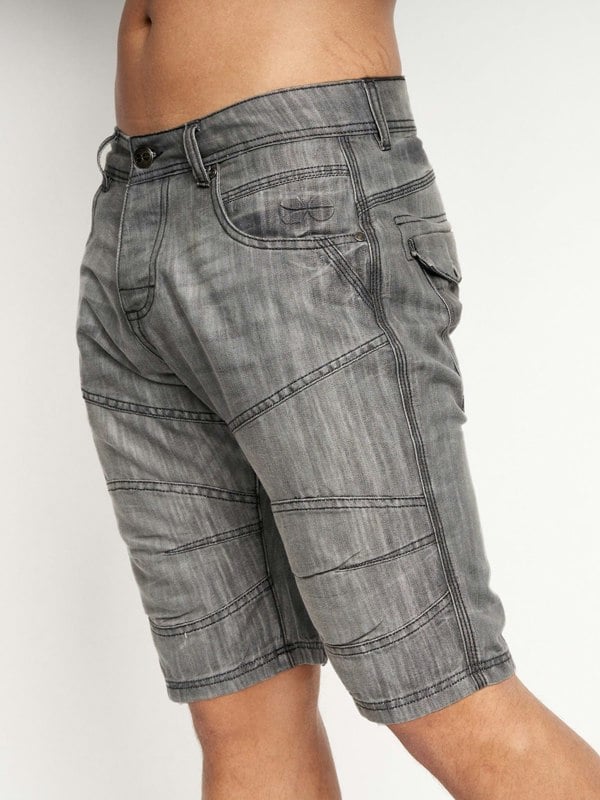 Crosshatch Winston MVE Denim Shorts Dark Grey