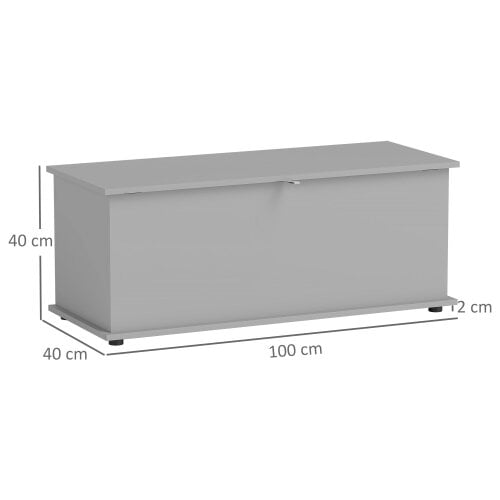 Wyld Haus Fito Vima Grey Wood Storage Trunk With Flip Top Lid And Safety Hinges 113 Litre