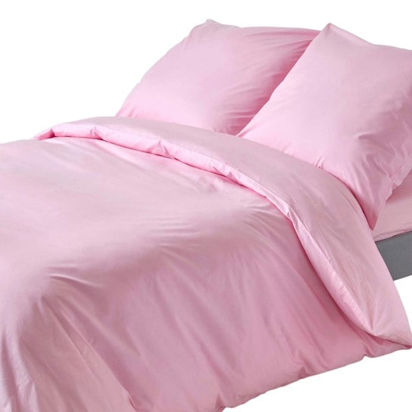 HOMESCAPES Crisp & Cool 200 TC Egyptian Cotton Percale Duvet Cover Set, European Size