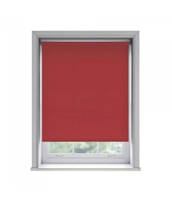 NewEdgeBlinds No Drill Red Thermal Blackout Roller Blind (170cm Drop)