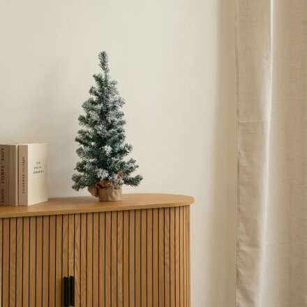 Samuel Alexander 60cm Snowy Mini Fir Christmas Tree with Jute Bag Stand