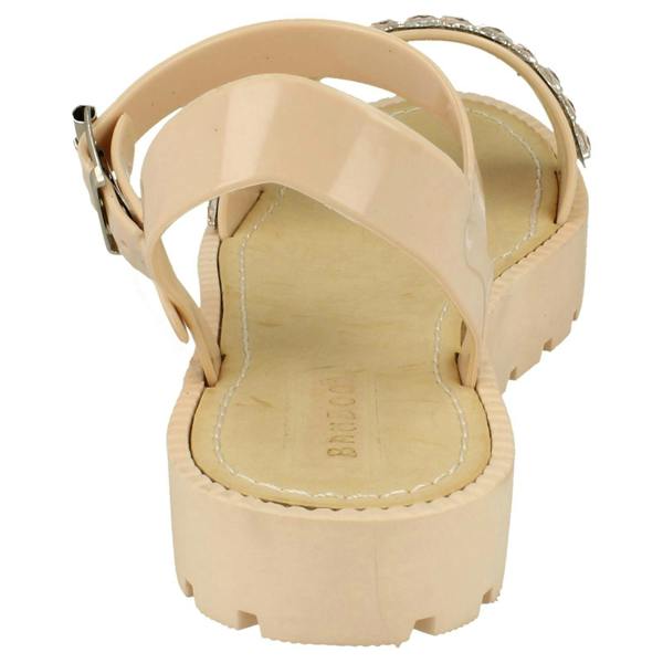 Savannah Ladies Savannah Diamante and Jewel Trim Flat Mules