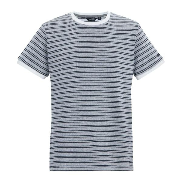 Regatta Mens Benlin Striped T-Shirt - White/Navy - 