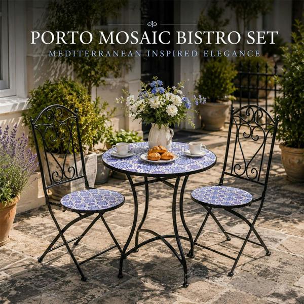 60cm Porto Mosaic Bistro Set image 6