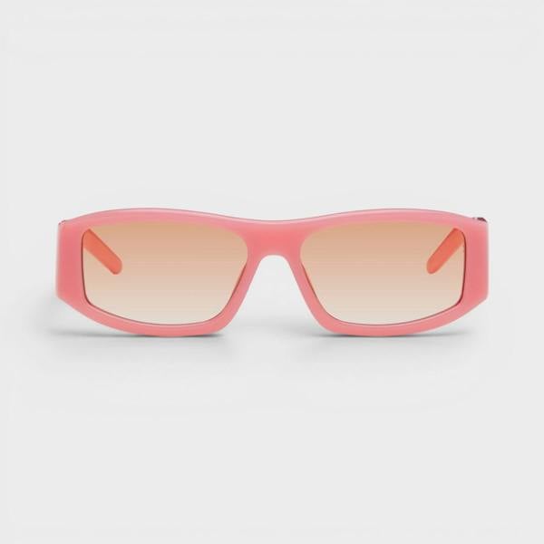 Casablanca Rectangular Comb Acetate Sunglasses Pink Orange