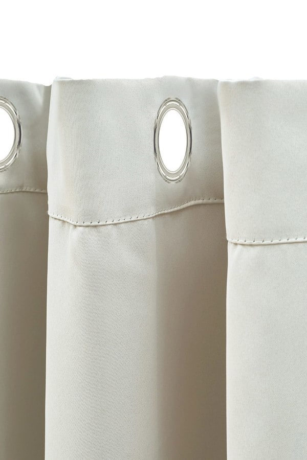 Living and Home 2 Panels Beige Blackout Curtains Polyester Drop Eyelet Curtains for Bedroom and Living Room, 229cm W x 229cm H