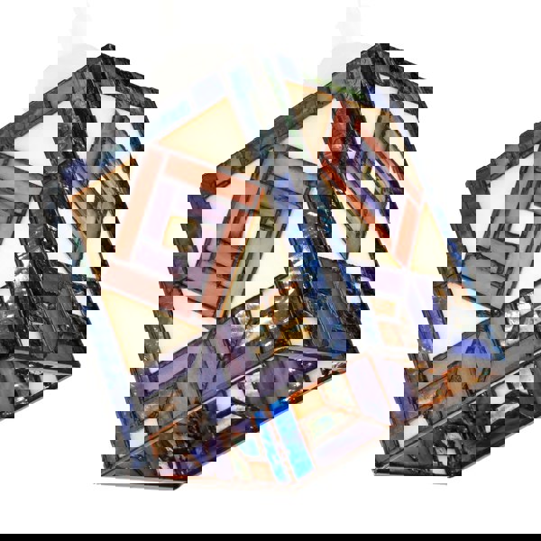 Classic Art Deco Tiffany Square Box Pendant Shade in Blue and Purple Image 3