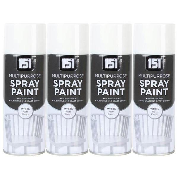 151 4X 151 White Matt Spray Paint 400ml