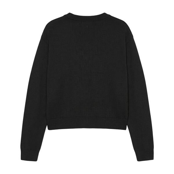 Calvin Klein Childrens/Kids Logo Regular Long-Sleeved Sweater Top - Black - 