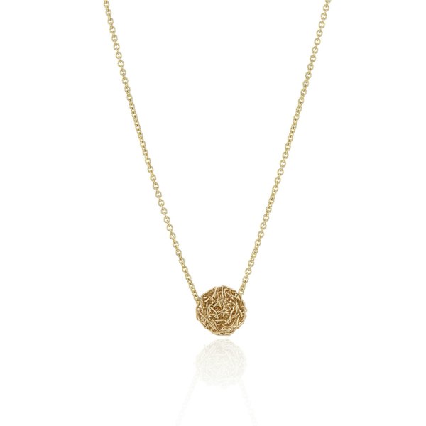 Aelita Jewellery Classic Hand Crocheted Yellow Gold Round Necklace