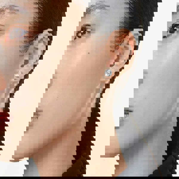 Swarovski Imber Rhodium Plated White Round Stud Earrings 5696073