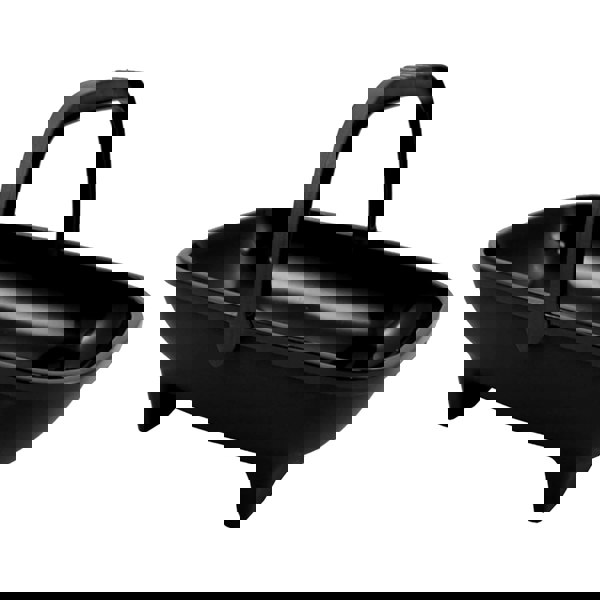 2 x Garden Trug 53cm Black Plastic Basket Plant Pot With Handle