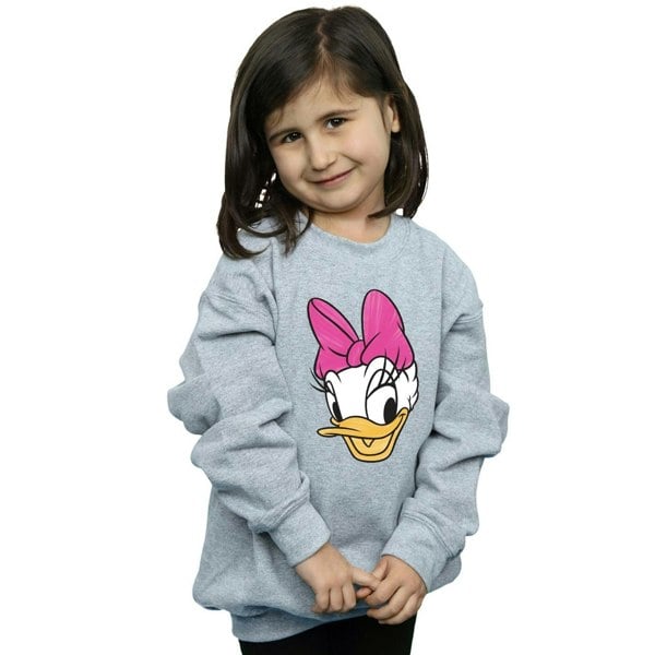 Disney Girls Daisy Duck Head Painted Sweatshirt - Sports Grey