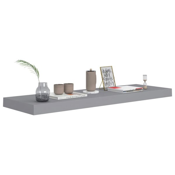 Berkfield Floating Wall Shelves 2 pcs Grey 80x23.5x3.8 cm MDF