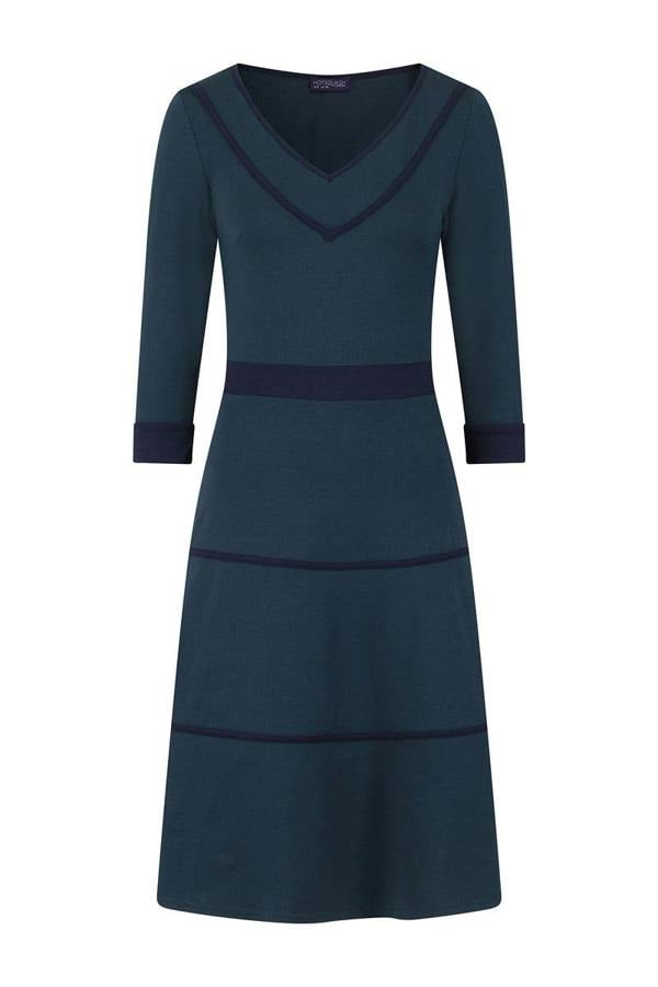 HotSquash V Neck Dress with Contrast piping