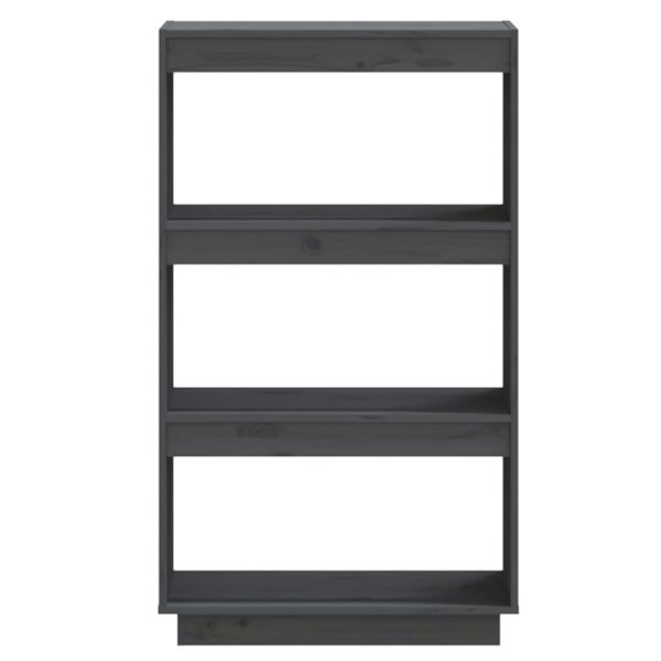 Berkfield Book Cabinet/Room Divider Grey 60x35x103 cm Solid Wood Pine