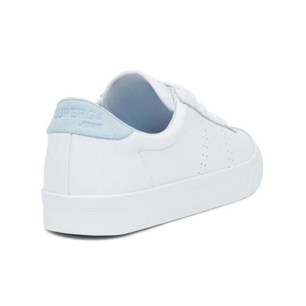 Superga Unisex Adult 2843 Sport Club S Leather Trainers - White/Blue Light Sky - 