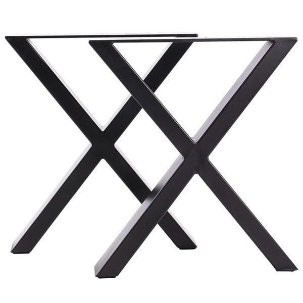 Industrial Metal X-Shaped Legs for Tables Desks for DIY Set of 2 Living and Home