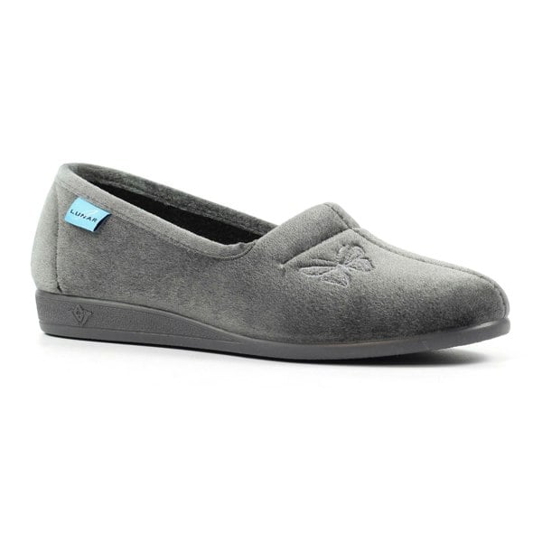 Lunar Womens Butterfly Slippers - Grey