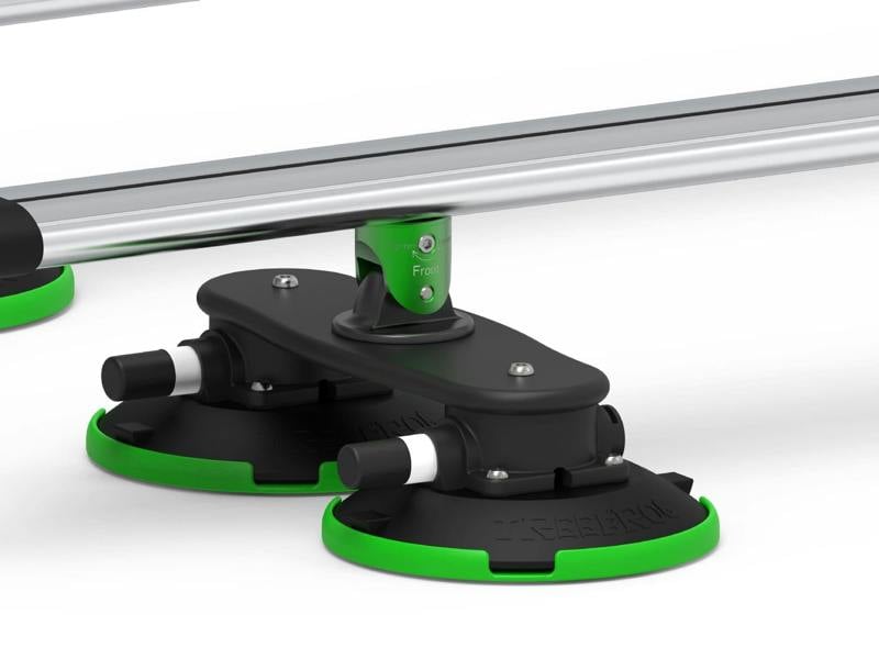 TreeFrog Roof Rack Cross Bars Suction Vacuum Mounted Silver