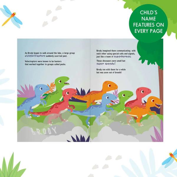 Personalised Dinosaur Adventure Story Book - close-up detail